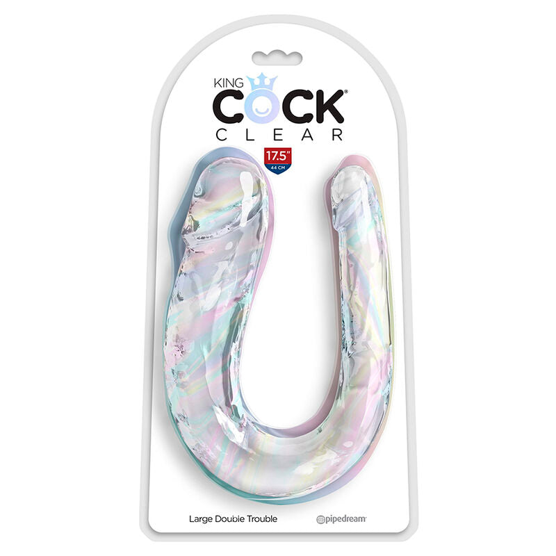 KING COCK - DUPLO PROBLEMA DUPLO DILDO 44 CM TRANSPARENTE