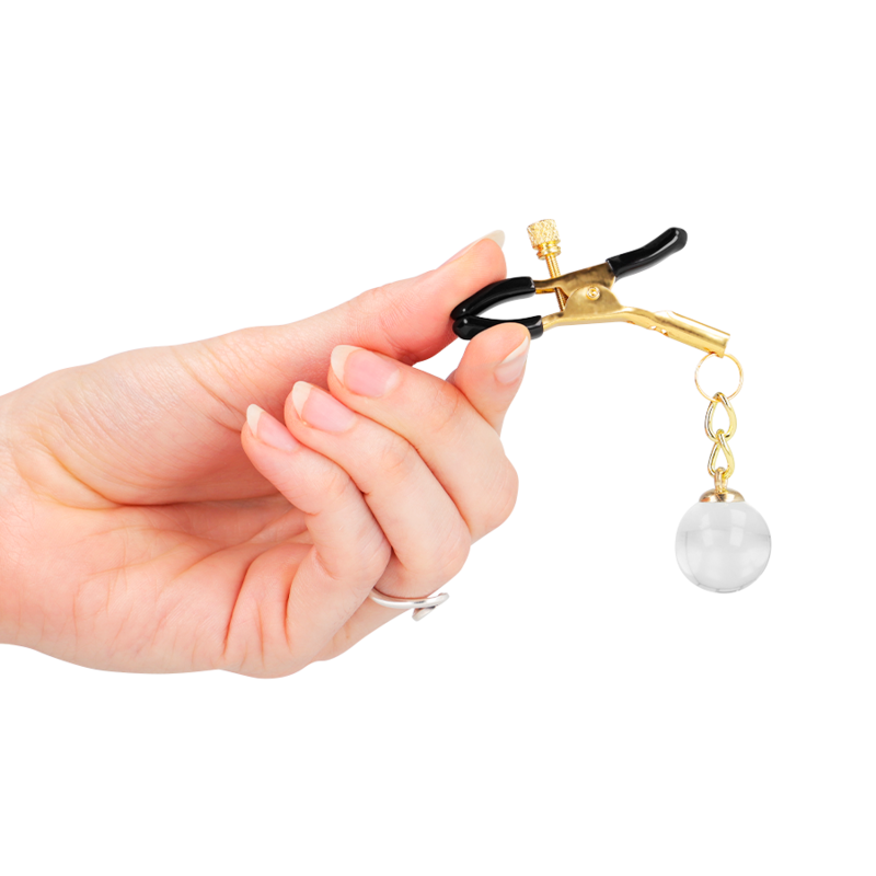 KINK - METON CLAMPS CONTAS DE VIDRO DOURADAS 6 CM