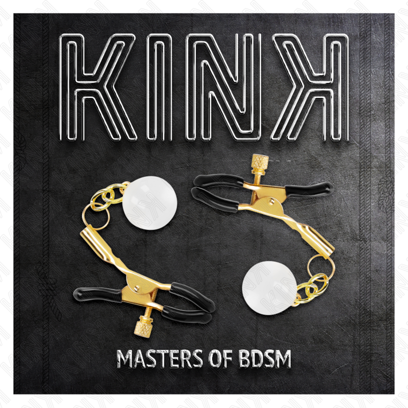 KINK - METON CLAMPS CONTAS DE VIDRO DOURADAS 6 CM