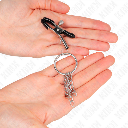 KINK - METON O RING CLAMP E PEQUENA CORRENTE DE PRATA 6 CM