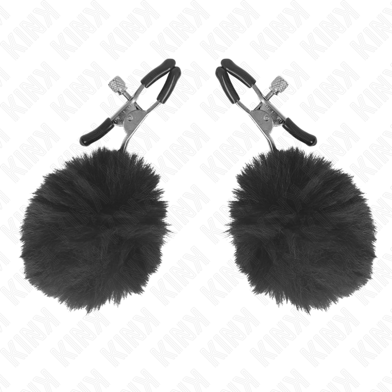 KINK - Grampo de bola de pelo sintético preto METON 6 cm