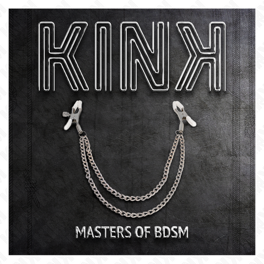 KINK - PRESILHAS DE METAL COM 2 CORRENTES DE PRATA FINA 20/23 CM