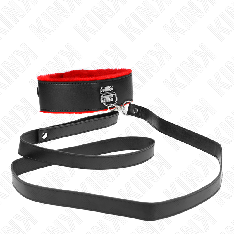 KINK - COLLAR WITH BELT 116 CM WITH ADJUSTABLE RED LEATHER STRAP 40-48 CM X 6 CM