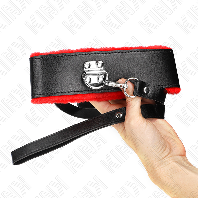 KINK - COLLAR WITH BELT 116 CM WITH ADJUSTABLE RED LEATHER STRAP 40-48 CM X 6 CM