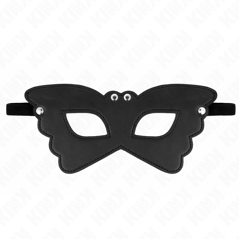 KINK - MÁSCARA DE COURO RETIFICADO EM FORMATO DE BORBOLETA 20 x 9 CM