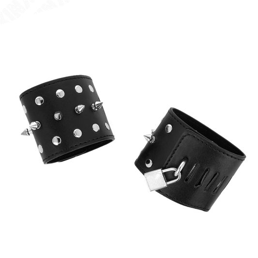 KINK - PUNK WRIST CUPS WITH SPIKES 25 X 6 CM