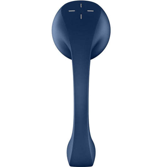 SATISFYER - PRO+ WAVE 4 ESTIMULADOR DE PONTO G E APLICATIVO GRATUITO AIR PULSE AZUL ESCURO