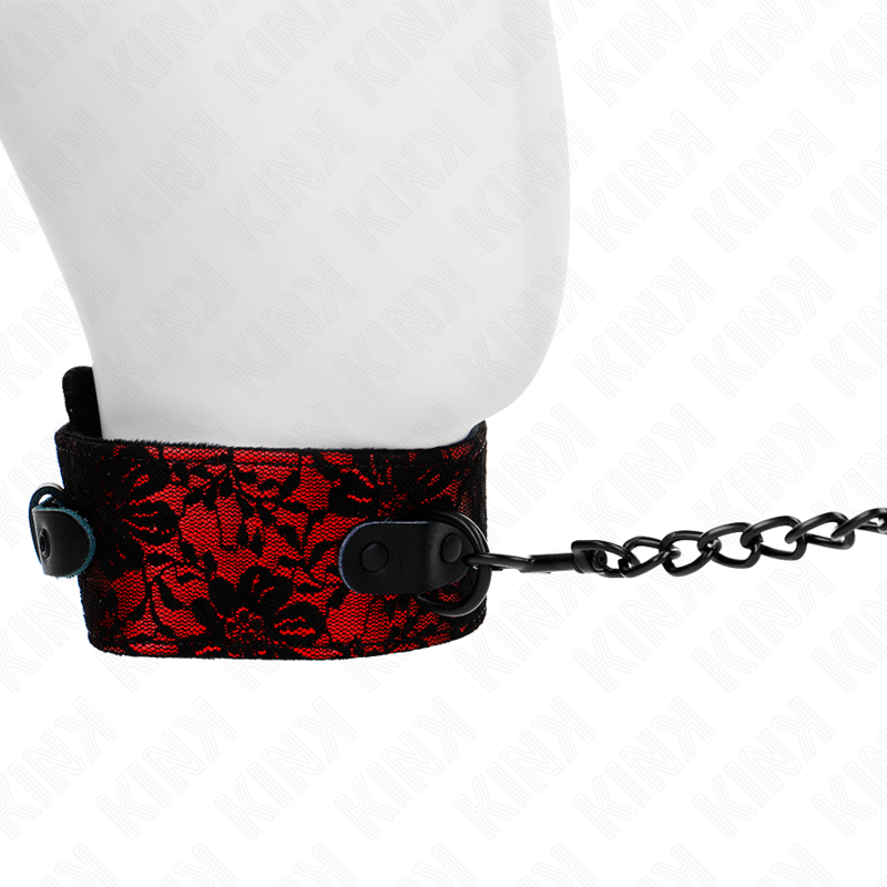 KINK - LACE COLLAR WITH BELT WITH GENUINE LEATHER BELT 105 CM / 44 X 5.5 CM