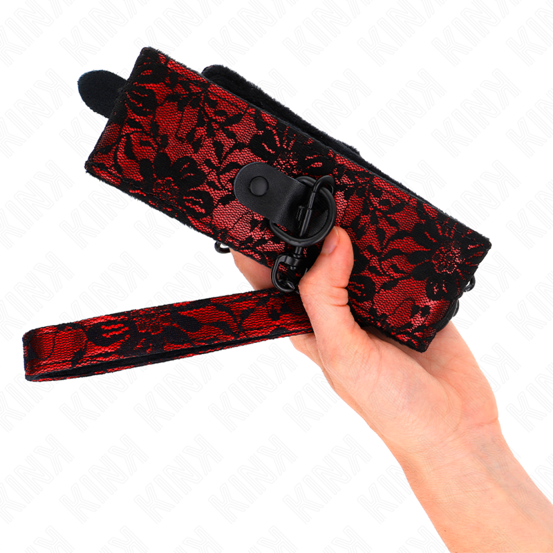 KINK - LACE COLLAR WITH BELT WITH GENUINE LEATHER BELT 105 CM / 44 X 5.5 CM