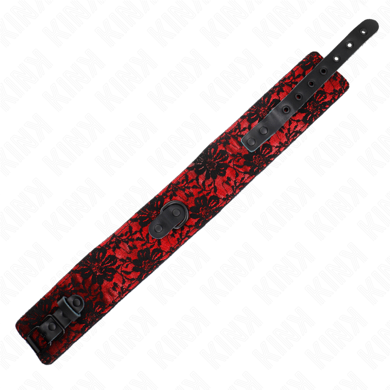 KINK - LACE COLLAR WITH BELT WITH GENUINE LEATHER BELT 105 CM / 44 X 5.5 CM