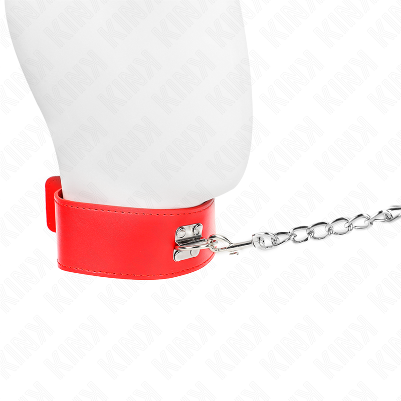 KINK - COLLAR WITH BELT 65 CM WITH WIDE RED ADJUSTABLE BRACELET 33.5-41 CM X 5 CM