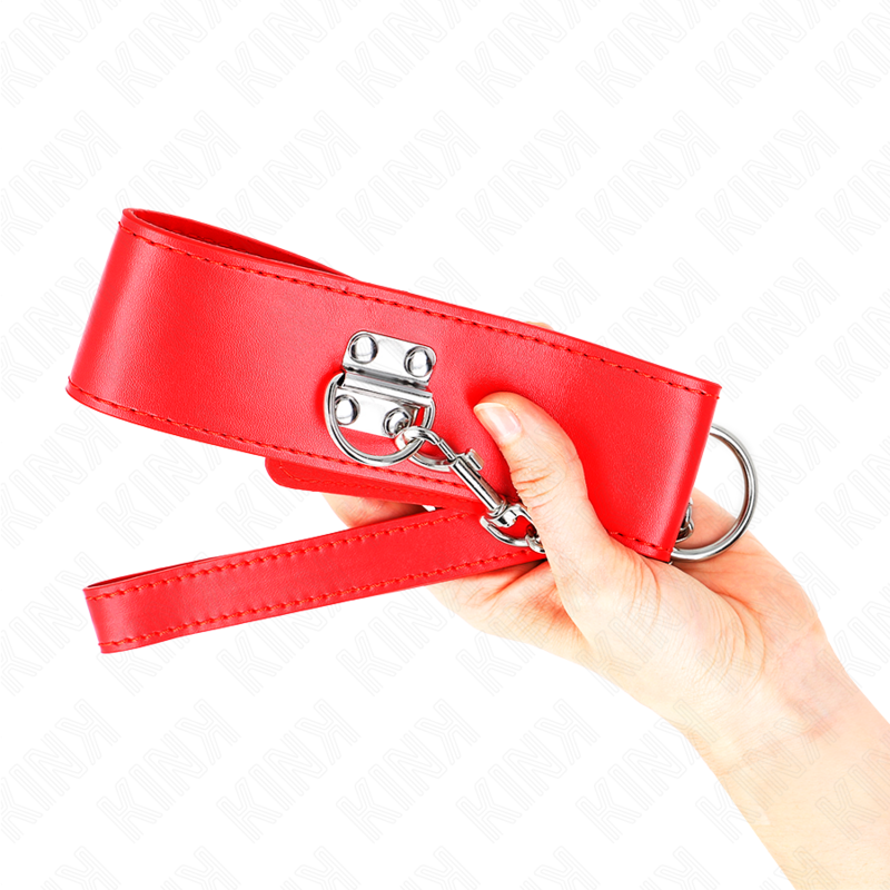 KINK - COLLAR WITH BELT 65 CM WITH WIDE RED ADJUSTABLE BRACELET 33.5-41 CM X 5 CM