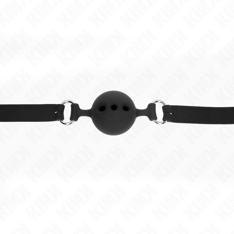 KINK - BASTÃO DE SILICONE INTEIRO 55 x 2 CM COM BOLA DE 5 CM TAMANHO L PRETO AJUSTÁVEL 35-51 CM