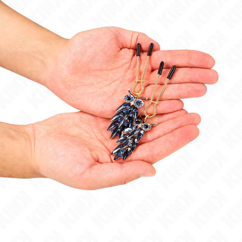 KINK - Grampos de mamilo com pingente de coruja de 6 cm