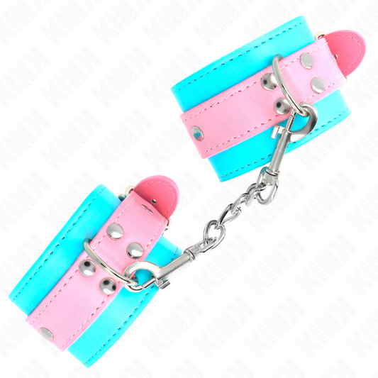 KINK - CUTE BLUE/PINK ADJUSTABLE CUFF CUFFS 16-28 CM X 5 CM