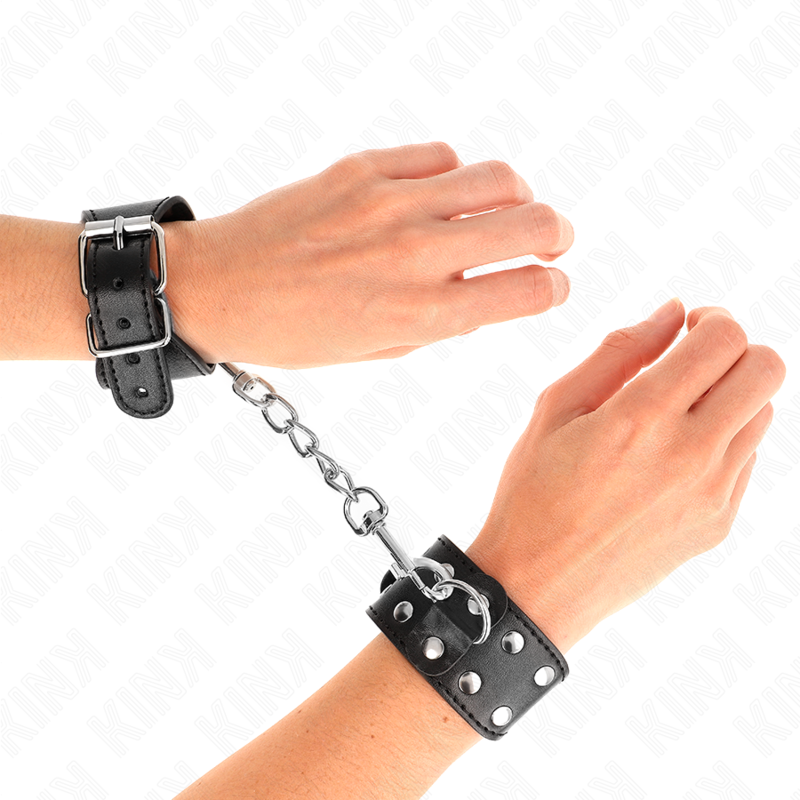 KINK - BRACELETS WITH DOUBLE LINE OF ADJUSTABLE BLACK STUDS