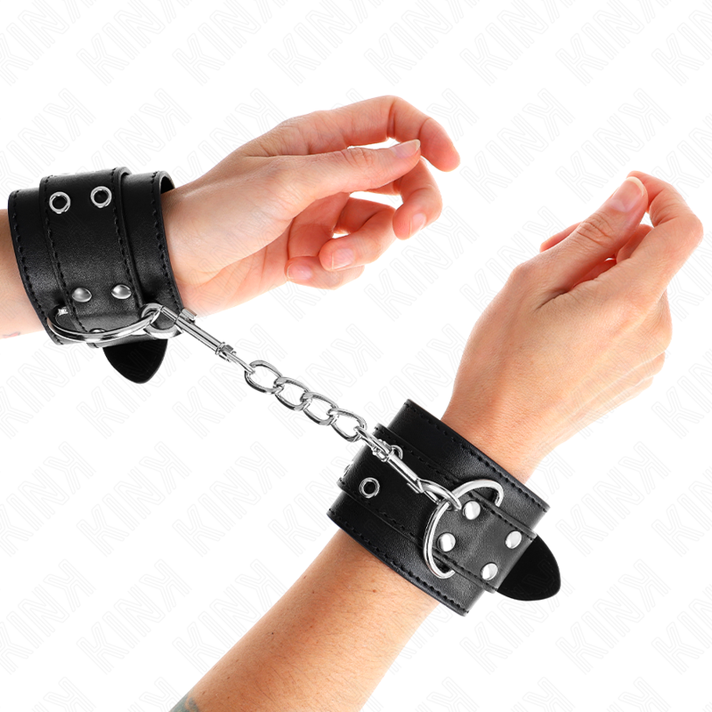 KINK - DESCANSO DE PULSO AJUSTÁVEL PRETO COM FIVELA DUPLA 19-26 CM