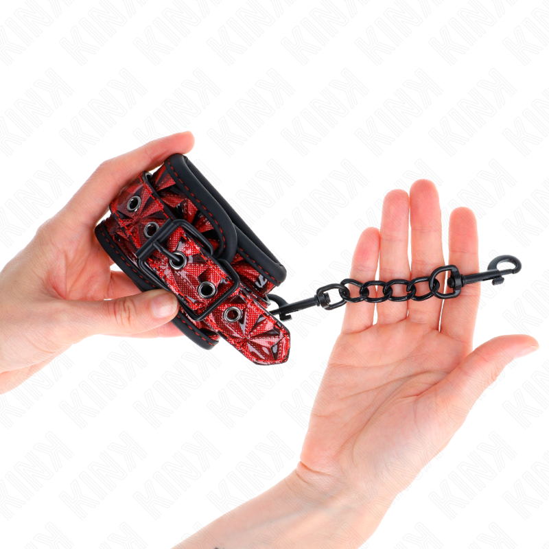 KINK - DESCANSO DE PULSO AJUSTÁVEL COM PADRÃO DE DIAMANTE VERMELHO ESCURO 17-26 CM X 5,5 CM