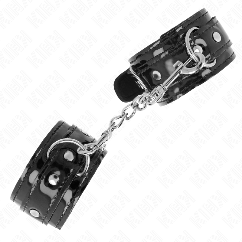 KINK - ADJUSTABLE SHINY NEOPRENE CUFFS 17-24 CM X 4.5 CM