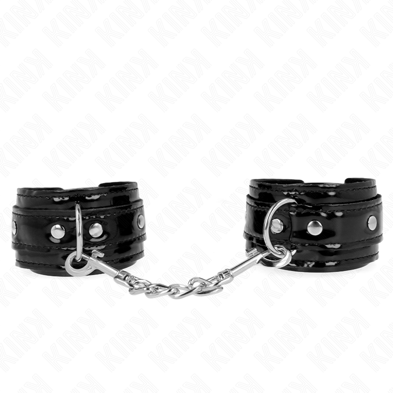 KINK - ADJUSTABLE SHINY NEOPRENE CUFFS 17-24 CM X 4.5 CM