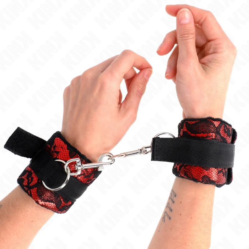 KINK - ESCÂNDALO VERMELHO-PRETO RESTRIÇÕES DE PULSO