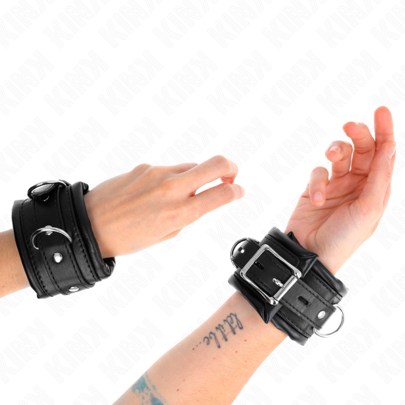 KINK - APOIO DE PULSO PARA SERVIÇO PESADO FORRADO COM PELE PRETA AJUSTÁVEL 20-30 CM X 6 CM