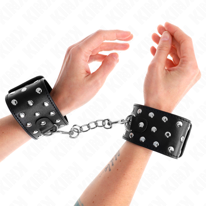 KINK - RESTRIÇÕES DE PULSO PUNK AJUSTÁVEIS 19-24 CM X 5,5 CM