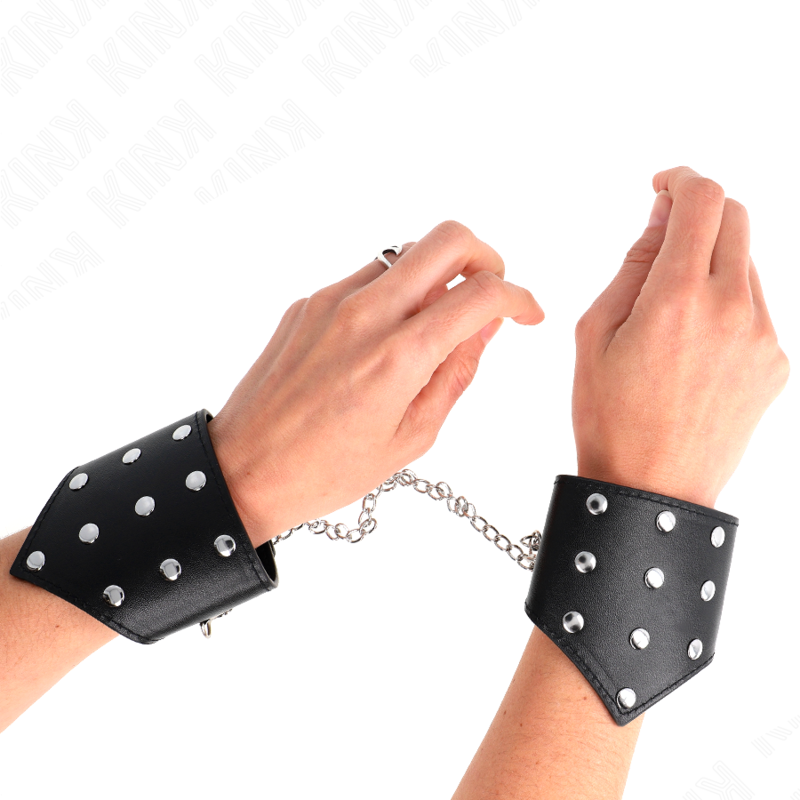 KINK - PULSEIRAS ESTILO BOLINHA PRETA COM CORRENTE AJUSTÁVEL 17-23 CM X 8,5 CM