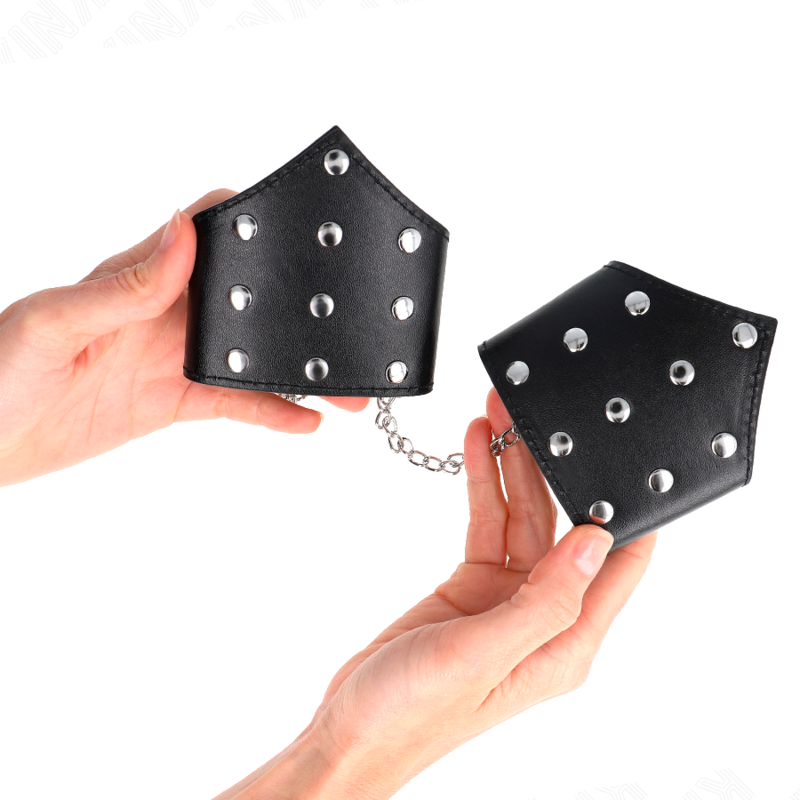 KINK - PULSEIRAS ESTILO BOLINHA PRETA COM CORRENTE AJUSTÁVEL 17-23 CM X 8,5 CM