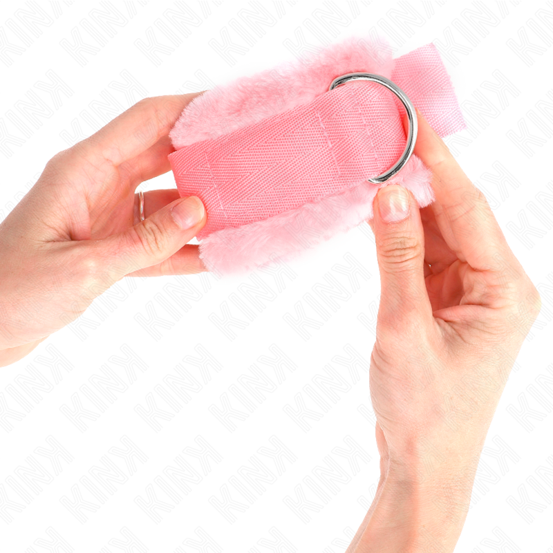 KINK - Adjustable Pink Fur Lined Wrist Rests 17-31 cm x 7 cm