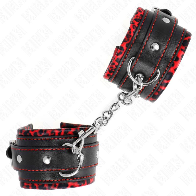 KINK - APOIO DE PULSO AJUSTÁVEL COM FORRO DE PELE VERMELHO/PRETO 17-29 CM X 6 CM