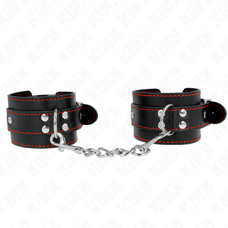 KINK - DESCANSO DE PULSO PRETO COM FORRO VERMELHO AJUSTÁVEL 20-28 CM X 5,5 CM