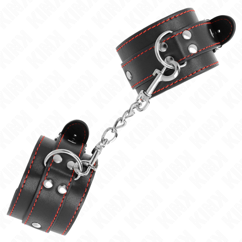 KINK - DESCANSO DE PULSO PRETO COM FORRO VERMELHO AJUSTÁVEL 20-28 CM X 5,5 CM