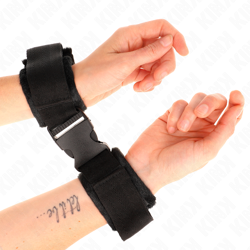 KINK - PUNHOS DE NYLON VERMELHO E PRETO COM GANCHO E LAÇO MODELO 1 AJUSTÁVEL 25-35 CM X 6 CM