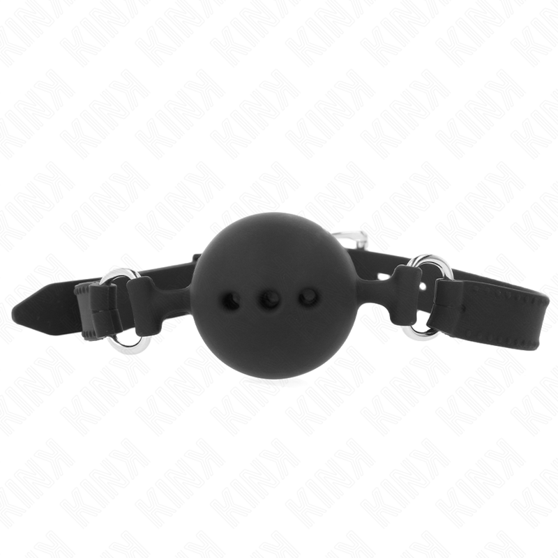 KINK - BASTÃO DE SILICONE INTEIRO 55 x 2 CM COM BOLA DE 4,5 CM TAMANHO M PRETO AJUSTÁVEL 35-51 CM
