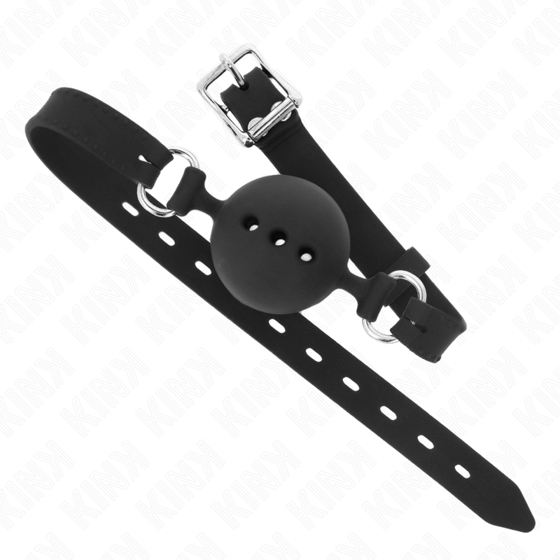 KINK - BASTÃO DE SILICONE INTEIRO 55 x 2 CM COM BOLA DE 4,5 CM TAMANHO M PRETO AJUSTÁVEL 35-51 CM