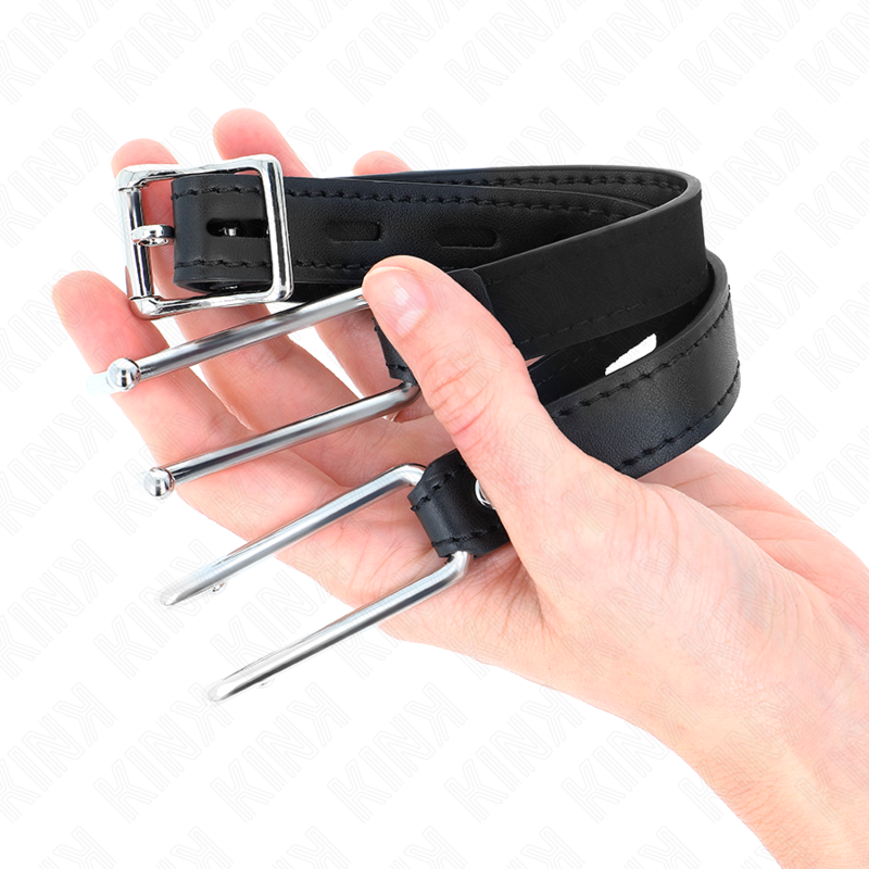 KINK - GANCHO DE METAL DE 11,5 CM COM ALÇA DE COURO AJUSTÁVEL 39-58 CM X 2 CM