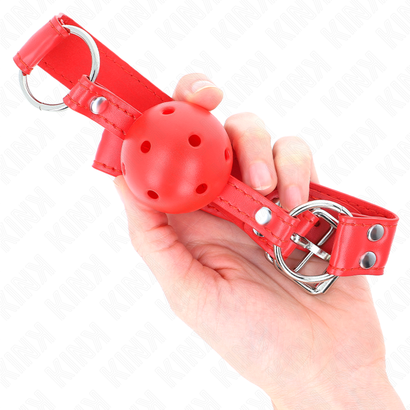 KINK - HOLLOW RED HARD BALL GAG FULL 62 x 2 CM