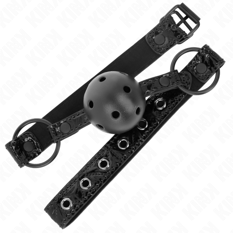 KINK - MORDAÇA DE BOLA COM PADRÃO DE DIAMANTE DE 4,5 CM MODELO 3 64,5 CM AJUSTÁVEL 42-60 CM
