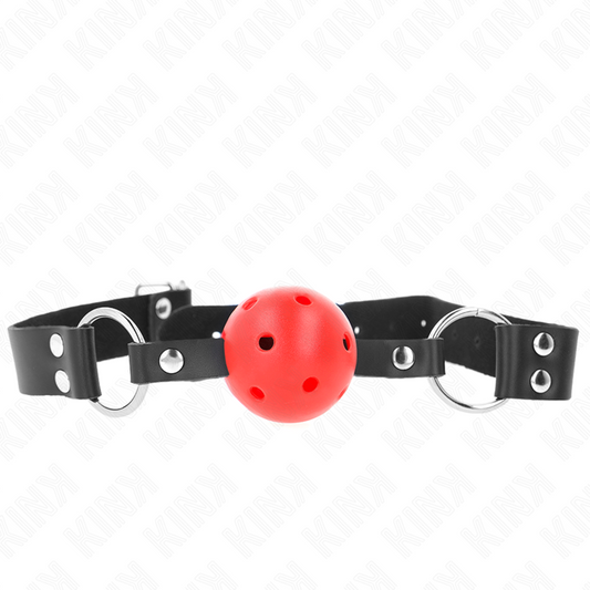 KINK - SACO DE BOLAS RESPIRÁVEL DE 4 CM COM REBITE DUPLO VERMELHO 62,5 x 2,5 CM AJUSTÁVEL 42-58 CM
