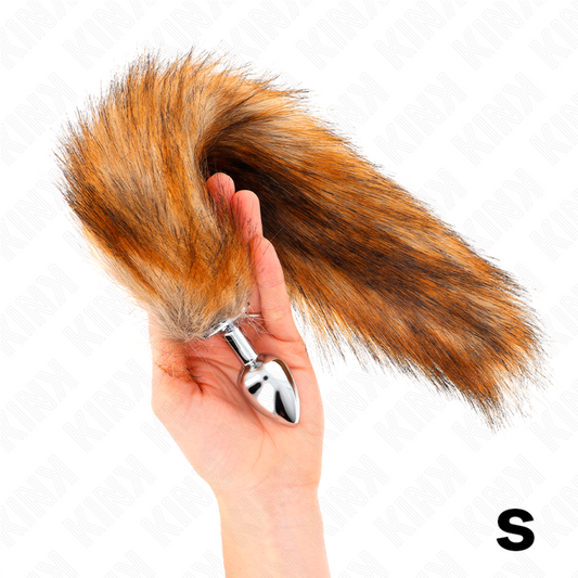 KINK - PLUG ANAL TAMANHO S 7 X 3 CM COM RABO SINTÉTICO 40 CM MARROM