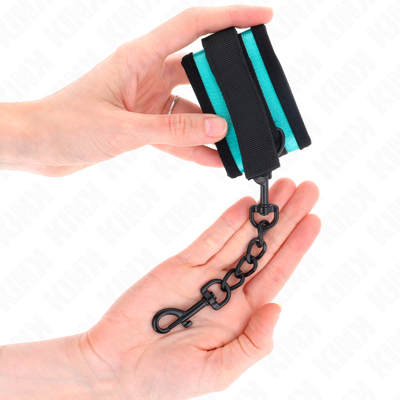 KINK - CORTE DE PUNHO DE NYLON HOOK & LOOP PRETO-AZUL AJUSTÁVEL 18-32 CM X 5 CM