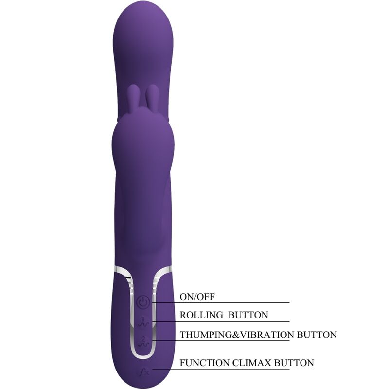 PRETTY LOVE - VIBRADOR MULTIFUNCIONAL 4 EM 1 CAMMY TRIPLE ROXO