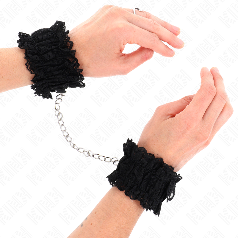 KINK - BLACK LACE ELASTIC WRIST BANDS