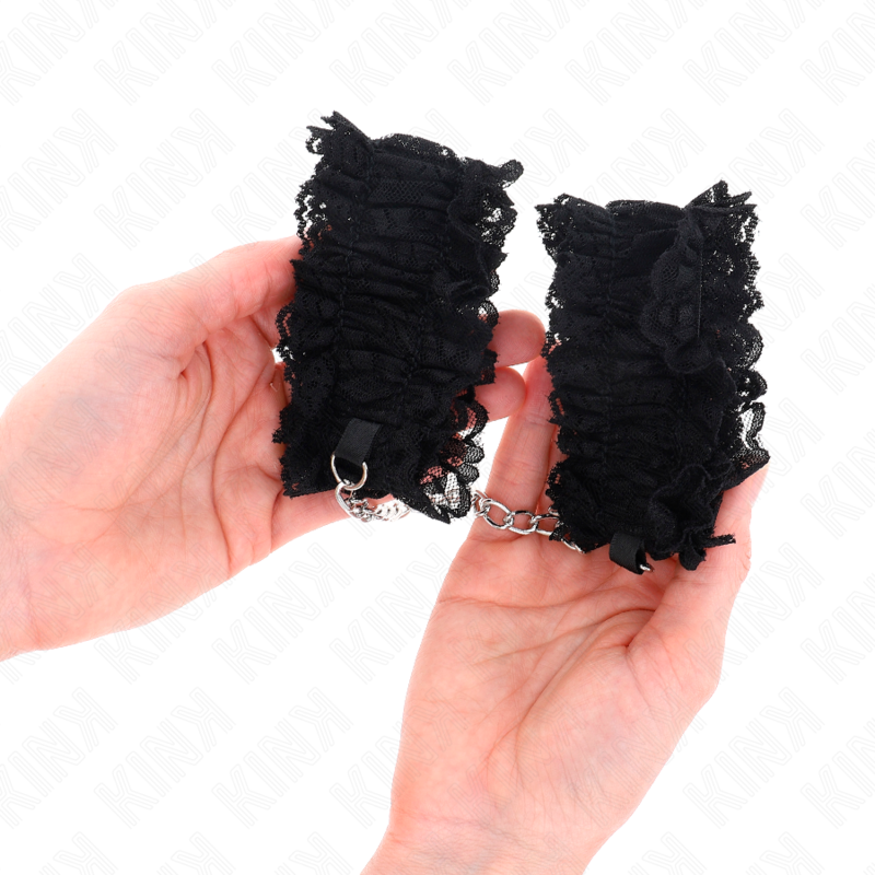 KINK - BLACK LACE ELASTIC WRIST BANDS