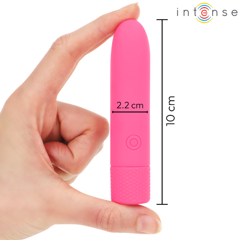 INTENSO - SYMONE USB RECARREGÁVEL VIBRANTE BULLET 8 VIBRAÇÕES ROSA 10 X 2,2 CM