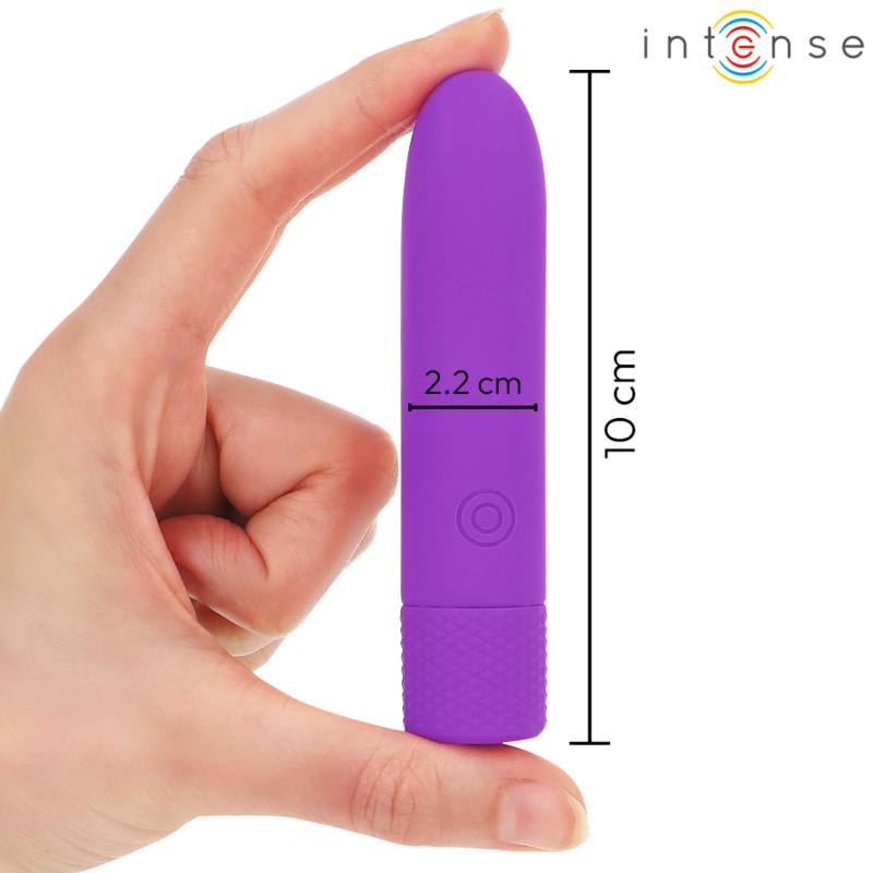 INTENSO - SYMONE USB RECARREGÁVEL VIBRANTE BULLET 8 VIBRAÇÕES ROXA 10 X 2,2 CM