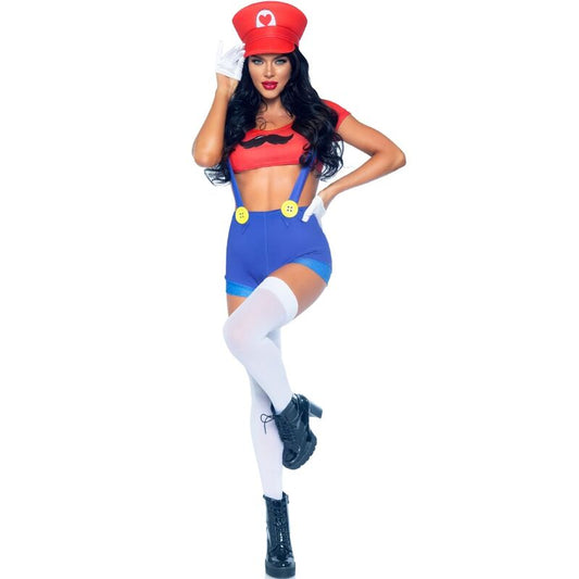 LEG AVENUE - FANTASIA SEXY DO MARIO BROS VERMELHO/AZUL P