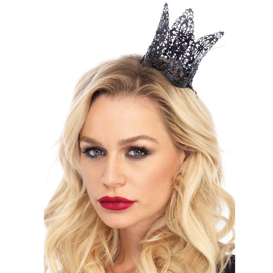 LEG AVENUE - MINI COROA DE FILIGRANA EM METAL PRETO