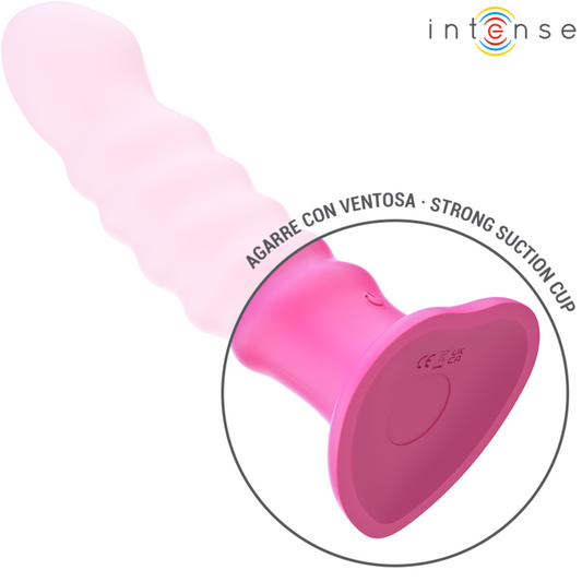 INTENSO - VIBRADOR CINDY TAMANHO L DESIGN ESPIRAL 10 VIBRAÇÕES ROSA CONTROLE REMOTO